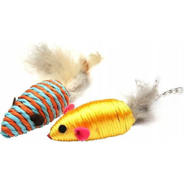 Aqua Nova PETNOVA ZESTAW 2 MYSZKI Z PIORKAMI 7X3CM CAT-MOUSESET-FEATHER-7 4249