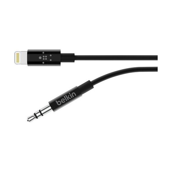 Kabel USB Belkin Lightning - mini Jack 3.5 mm 0.9 m Czarny (AV10172bt03-BLK)