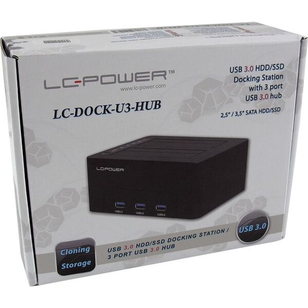 Stacja dokująca LC-Power 2.5"/3.5" SATA - USB 3.2 Gen 1 (LC-DOCK-U3-HUB)