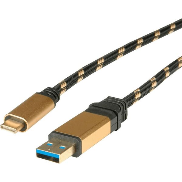 Kabel USB Roline USB-A - 1 m Złoty (JAB-3386328)