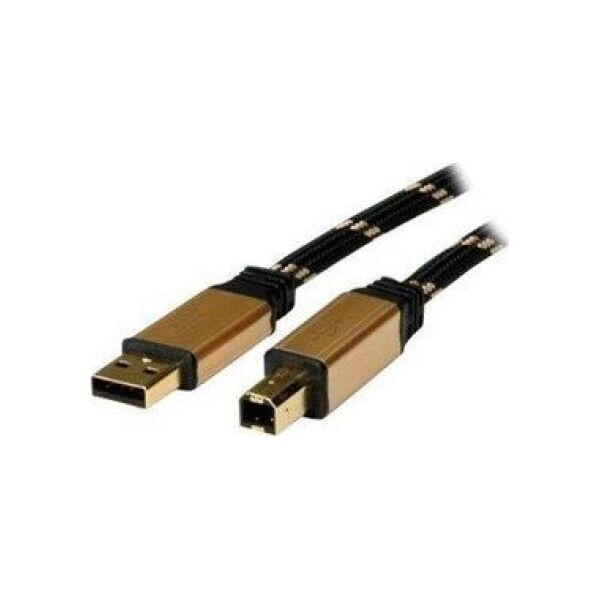 Kabel USB Roline USB-A - 3 m Czarny Złoty (JAB-2092201)