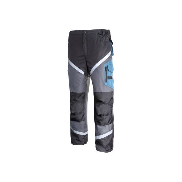 Lahti Pro Spodnie Ocieplane Czarno-szaro-turkusowe z Odblaskami 2XL (L4101205)