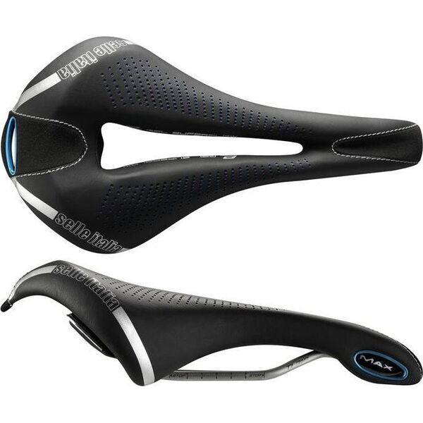 Selle Italia Siodło SELLE ITALIA MAX FLITE E-BIKE GEL SUPERFLOW L (id match - L3) TI 316 Tube 7, fibra-tek - Mokka, 320g czarno-niebieski (NEW)