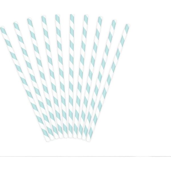 Party Deco słomki rurki błękitne 10 sztuk uniwersalne (35036)