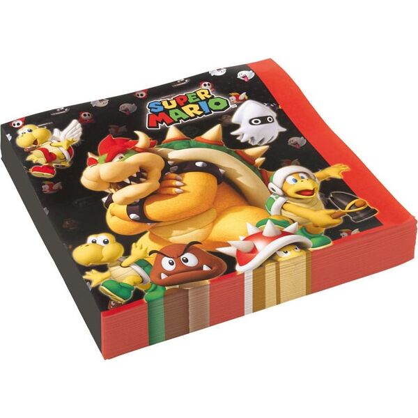 AMSCAN Serwetki urodzinowe Super Mario Bros - 33 cm - 20 szt. uniwersalny