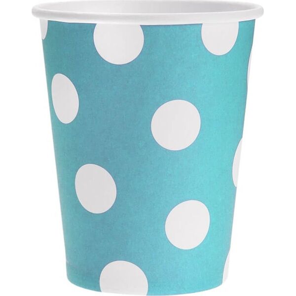 GoDan Kubeczki papierowe Grochy błękitne - 270 ml - 6 szt. uniwersalny