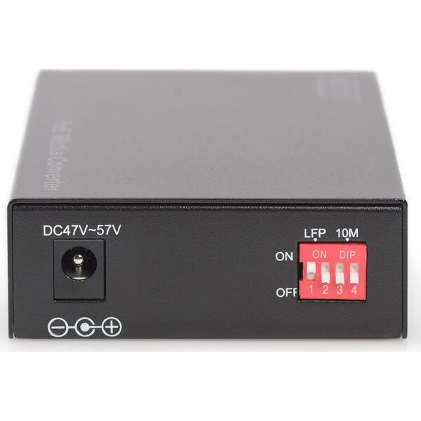Konwerter światłowodowy Digitus Gigabit PoE Singlem.Media RJ45/SC SM PSE
