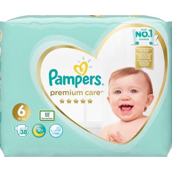 Pampers Pieluchy Premium Care 6, 13+ kg, 38 szt.