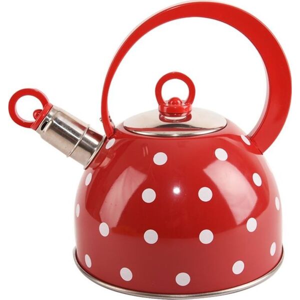 Orion Czajnik stalowy czerwony w kropki 1,8L KARIN uniwersalny