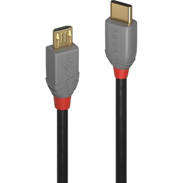 Kabel USB Lindy USB-C - microUSB 0.5 m Czarny (36890)
