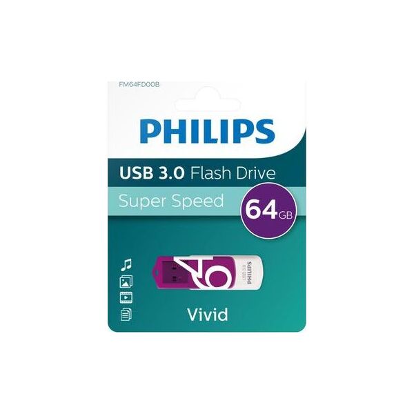 Pendrive Philips Vivid Edition 3.0, 64 GB  (FM64FD00B/10)