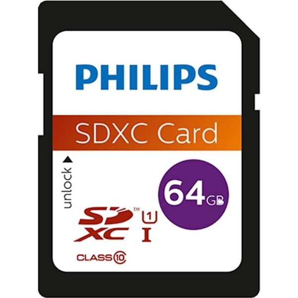 Karta Philips SDXC 64 GB Class 10 UHS-I/U1 V10 (FM64SD55B/10)