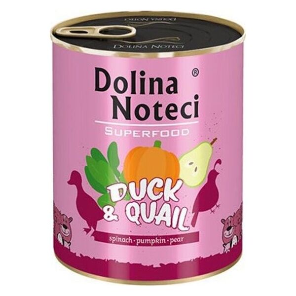 Dolina Noteci Dolina Noteci Premium Superfood Pies Kaczka i przepiórka puszka 400g