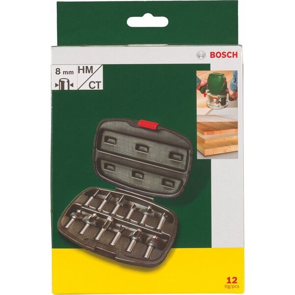 Bosch Bosch HM-Frezy zestaw (8mm) 12 sztuk