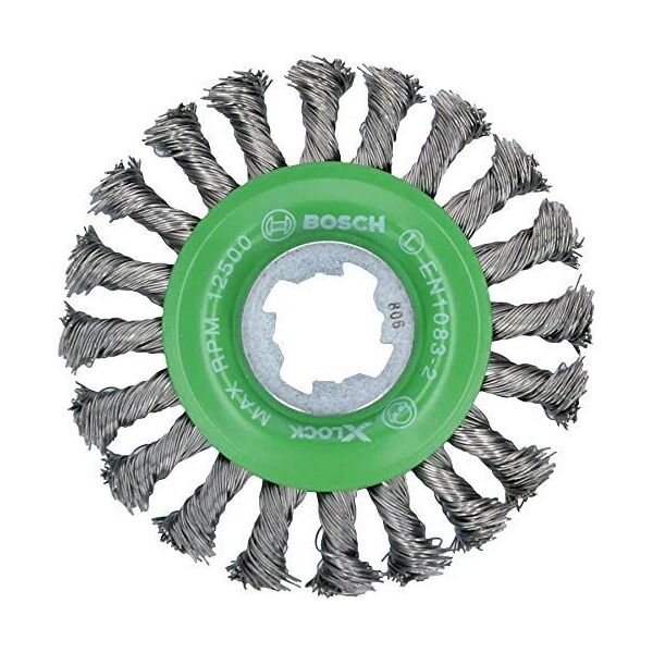 Bosch Bosch X-LOCK disc brush Heavy for Inox 115mm, knotted (115mm diameter, 0.5 mm wire)