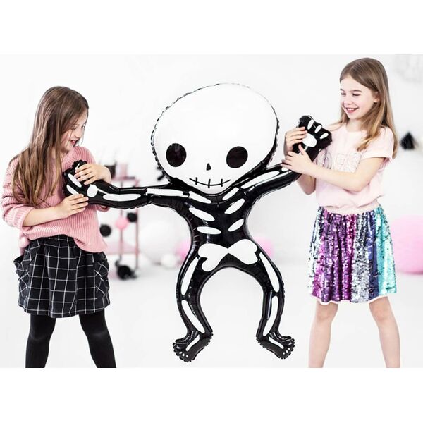Party Deco Balon foliowy Szkielet na Halloween - 84 cm x 100 cm - 1 szt. uniwersalny