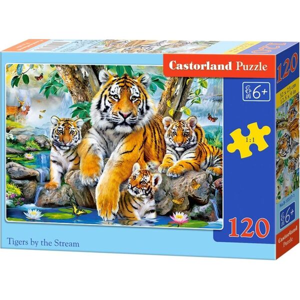 Castorland Puzzle 120 Tigers by the Stream CASTOR