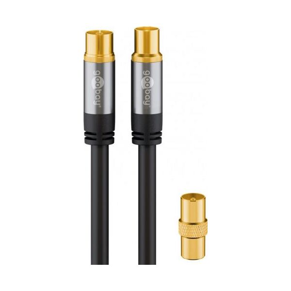 Goobay goobay TV antenna cable 135dB black 2m -4x shielded