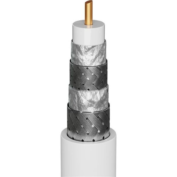 Goobay goobay TV antenna cable 135dB 90 ° white 1m -4x shielded