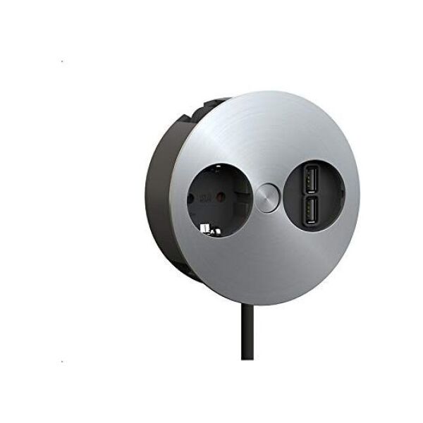 Listwa zasilająca Bachmann Bachmann TWIST 1x CEE7 / 3 + USB stainless steel