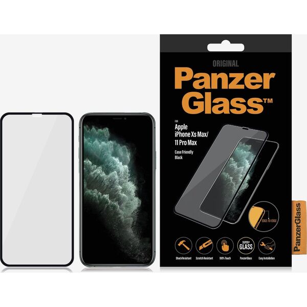 PanzerGlass Szkło hartowane do iPhone XS Max / 11 Pro Max Case Friendly Black (2666)