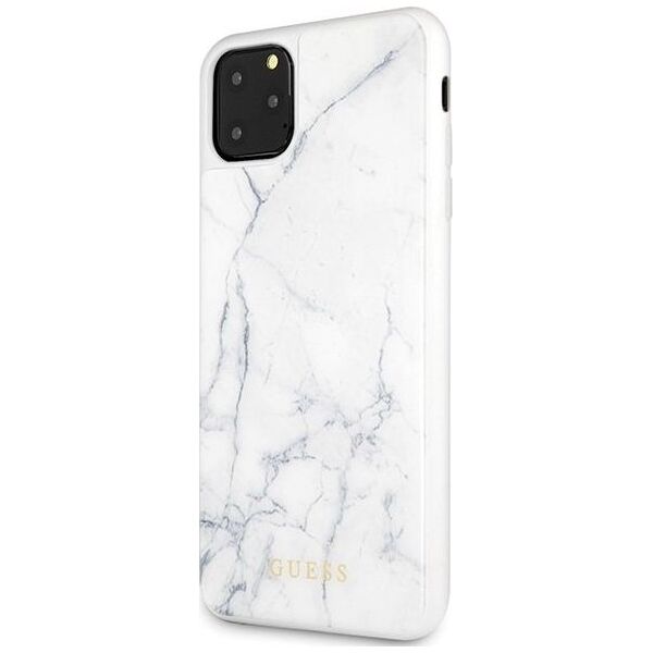 Guess Guess iPhone 11 Pro Max GUHCN65HYMAWH biały hard case Marble