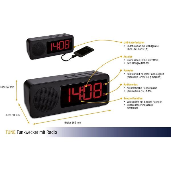 TFA TFA 60.2546.01 Tune Funk Alarm Clock