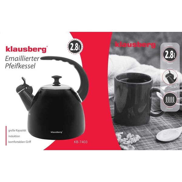 Klausberg CZAJNIK STALOWY 2.8L CZARNY KLAUSBERG KB-7403