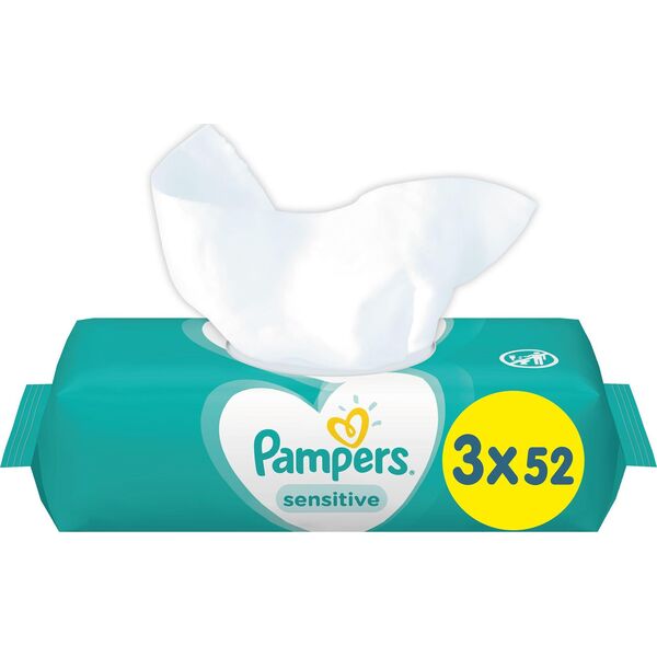 Pampers Zestaw chusteczek Chusteczki Sensitive 3x52