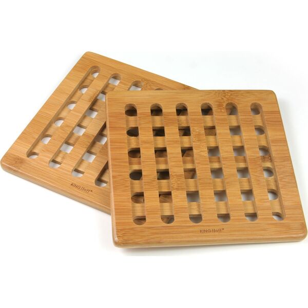 KingHoff ZESTAW KWADRATOWYCH PODSTAWEK Z BAMBUSA 20cm KINGHOFF [KH-1216]
