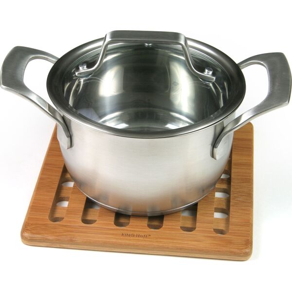 KingHoff ZESTAW KWADRATOWYCH PODSTAWEK Z BAMBUSA 20cm KINGHOFF [KH-1216]