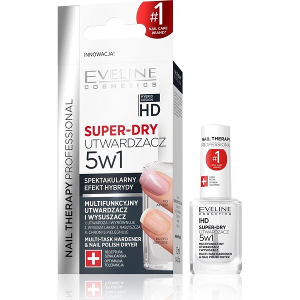 Eveline Nail Therapy Utwardzacz i wysuszacz do paznokci 5w1 Super-Dry 12ml