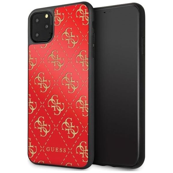 Guess Guess GUHCN654GGPRE iPhone 11 Pro Max czerwony/red hard case 4G Double Layer Glitter uniwersalny