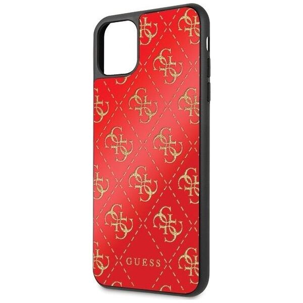 Guess Guess GUHCN654GGPRE iPhone 11 Pro Max czerwony/red hard case 4G Double Layer Glitter uniwersalny