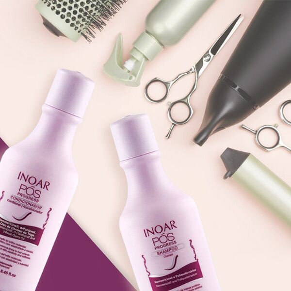 Inoar Rinkinys po procedūrų su keratinu INOAR Pos Progress Duo Kit: šampūnas 250 ml + kondicionierius 250 ml