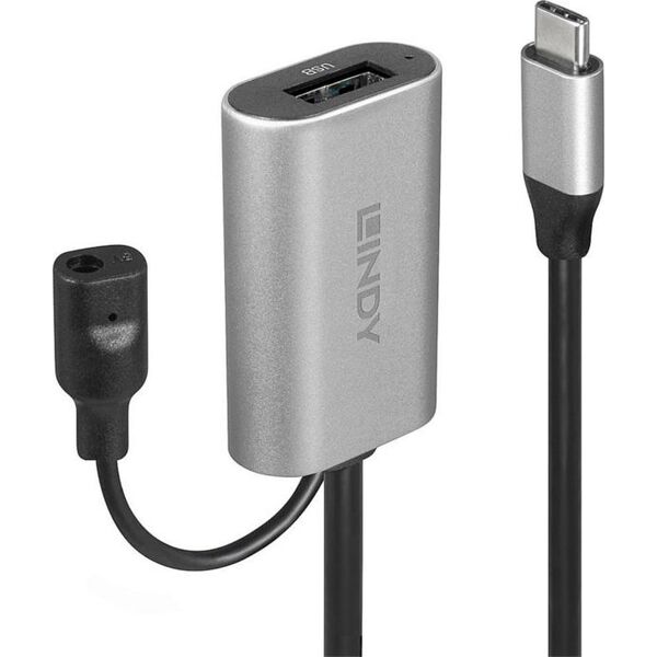 Kabel USB Lindy USB-A - 5 m Srebrny (43270)