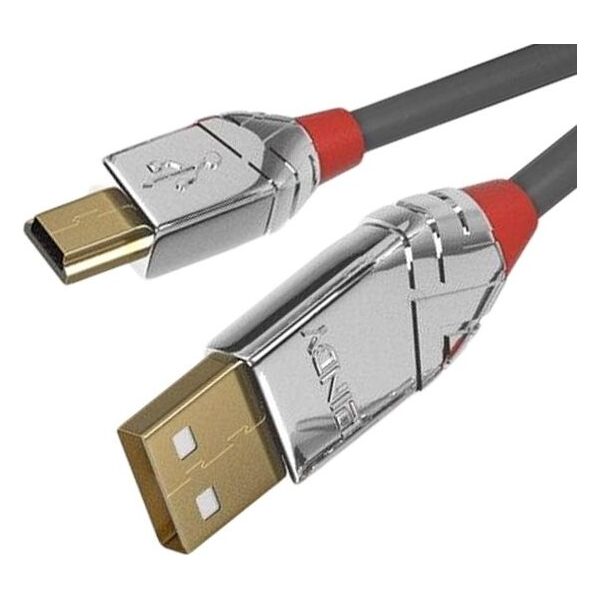 Kabel USB Lindy USB-A - miniUSB 7.5 m Szary (36635)
