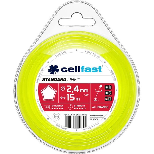 Cellfast żyłka tnąca standard 2,7mm / 15m gwiazdka (35-026)