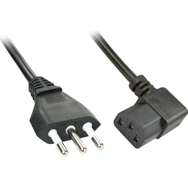 Kabel zasilający Lindy Lindy IEC-Netzkabel abgewinkelt Italien C13 2m