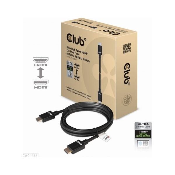Kabel Club 3D Kabel Club3D CAC-1373 Ultra High Speed HDMI Certified Cable 4KK 120Hz, 8K60Hz 48Gbps M/M 3 m (CAC-1373)