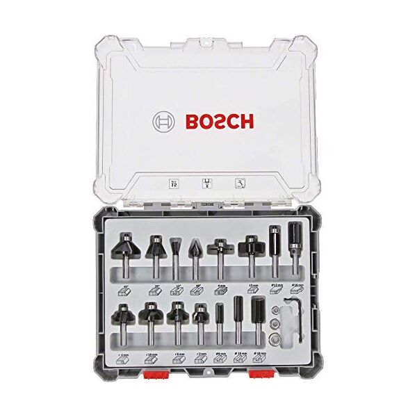 Bosch BOSCH ZESTAW FREZÓW 15szt. UCHWYT 8mm B2607017472
