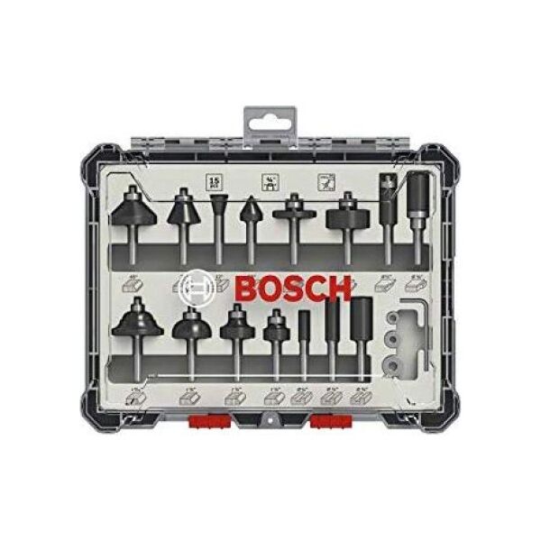Bosch BOSCH ZESTAW FREZÓW 15szt. UCHWYT 1/4 B2607017473