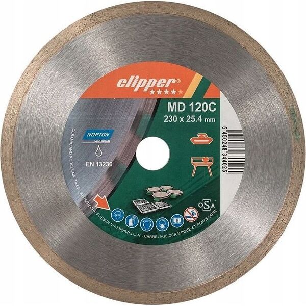 Norton Clipper CLIPPER tarcza diamentowa pełna PRO CERAMIC H10  230x25.4 (70184625096)