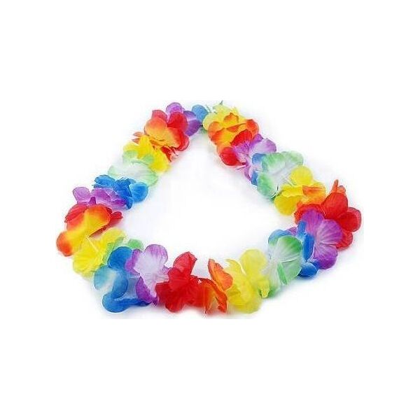 Party Deco Naszyjnik hawajski - tęczowy - 90 cm - 1 szt. uniwersalny