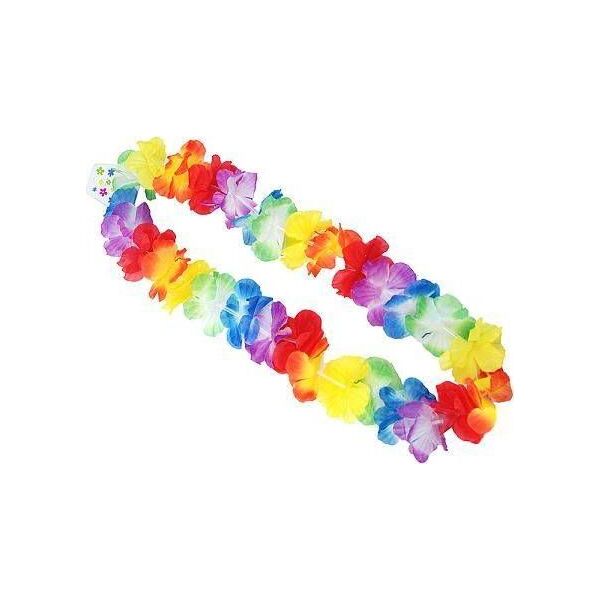 Party Deco Naszyjnik hawajski - tęczowy - 90 cm - 1 szt. uniwersalny