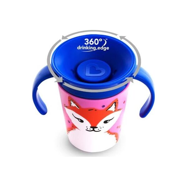 Munchkin Kubek niekapek 360 Eco Wildlove Treningowy Lis 177ml różowy