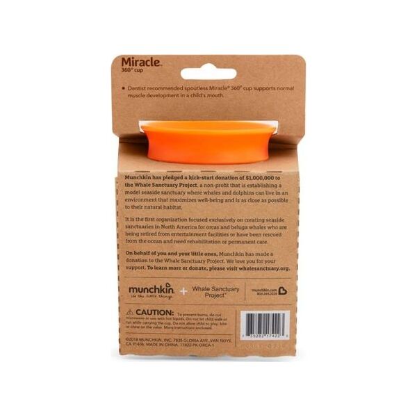 Munchkin Kubek niekapek 360 Eco Wildlove Orka 266ml czarny