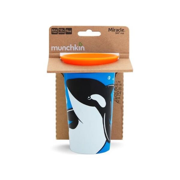 Munchkin Kubek niekapek 360 Eco Wildlove Orka 266ml czarny