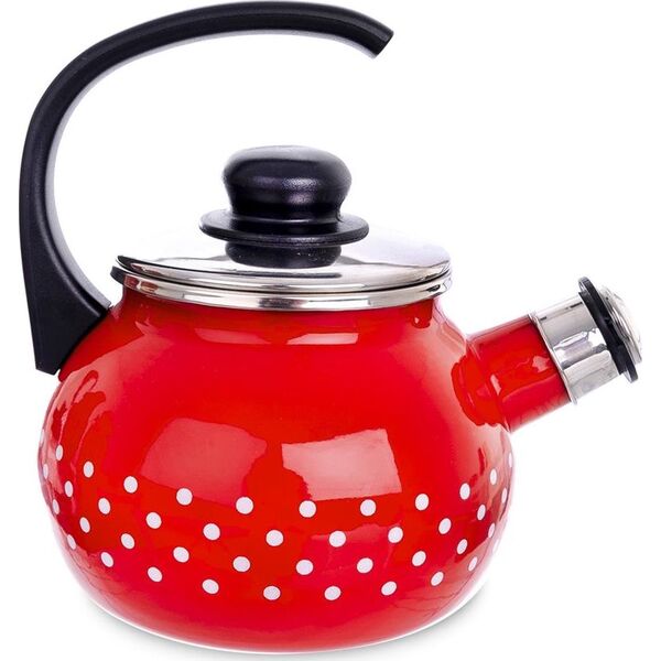 Orion Czajnik emaliowany CZERWONY W GROCHY 1,75L uniwersalny