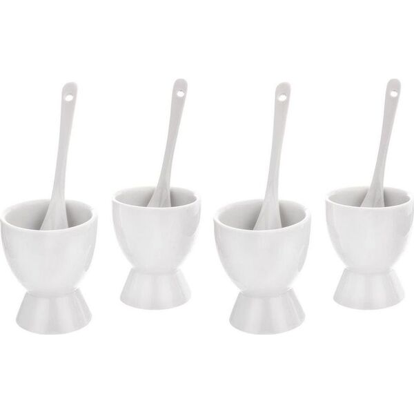 Excellent Houseware Podstawka na jajko / podstawki 4 szt + łyżeczki